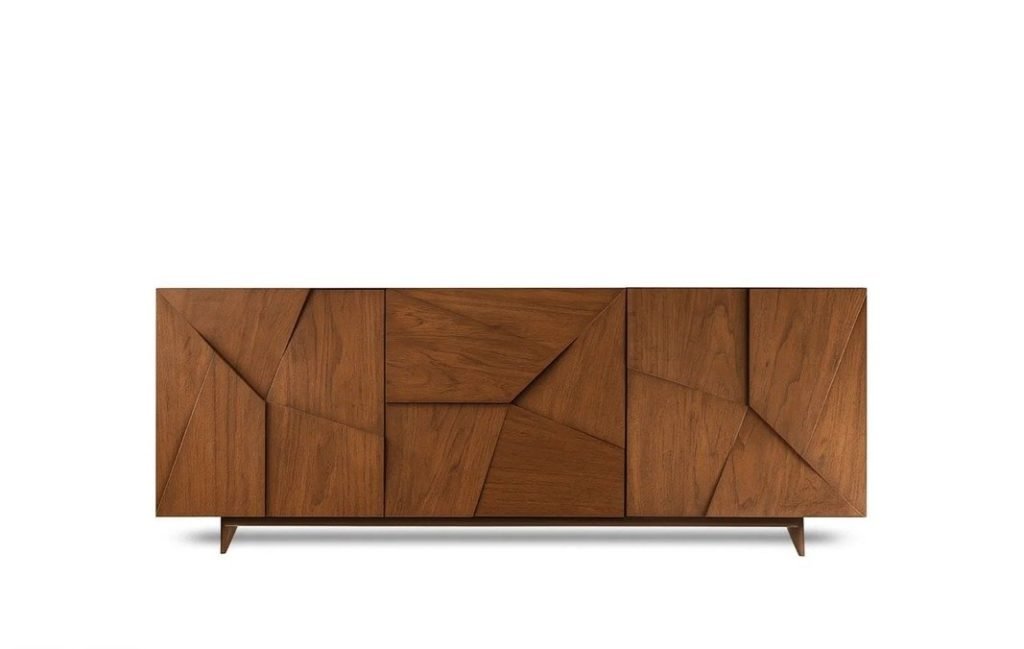 Geometric Wooden Sideboard MR MDF Custom Design
