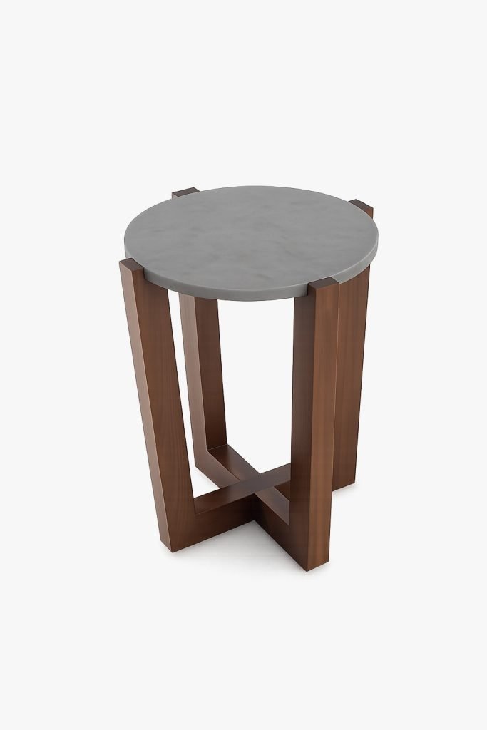 Porcelain & MR MDF Side Table Modern Geometric Design