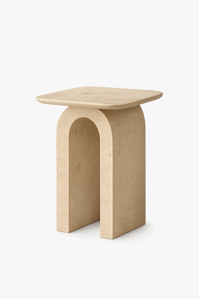 Travertine Side Table Arch Design